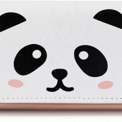 FuninCrea Small Ladies Purse Cute Panda Wallet for Women and Girls, PU Leather Women Wallet with 7 Card Slots and ID Windows, Womens Purse for Card, ID Card, Photo, Cash (Pink Panda)