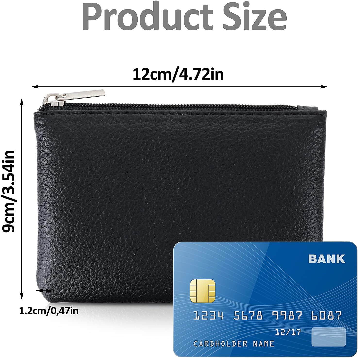 TIESOME Coin Purse, PU Lychee Pattern Zipper Coin Purse Portable Coin Purse Mini Change Wallet for Women Coin Pocket Mini Money for Women Credit Card ID Key Headset Lipstick