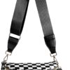 Spacious Checkered Nylon Crossbody Bag Bum Bag Checkered Handbags Wallets for Women