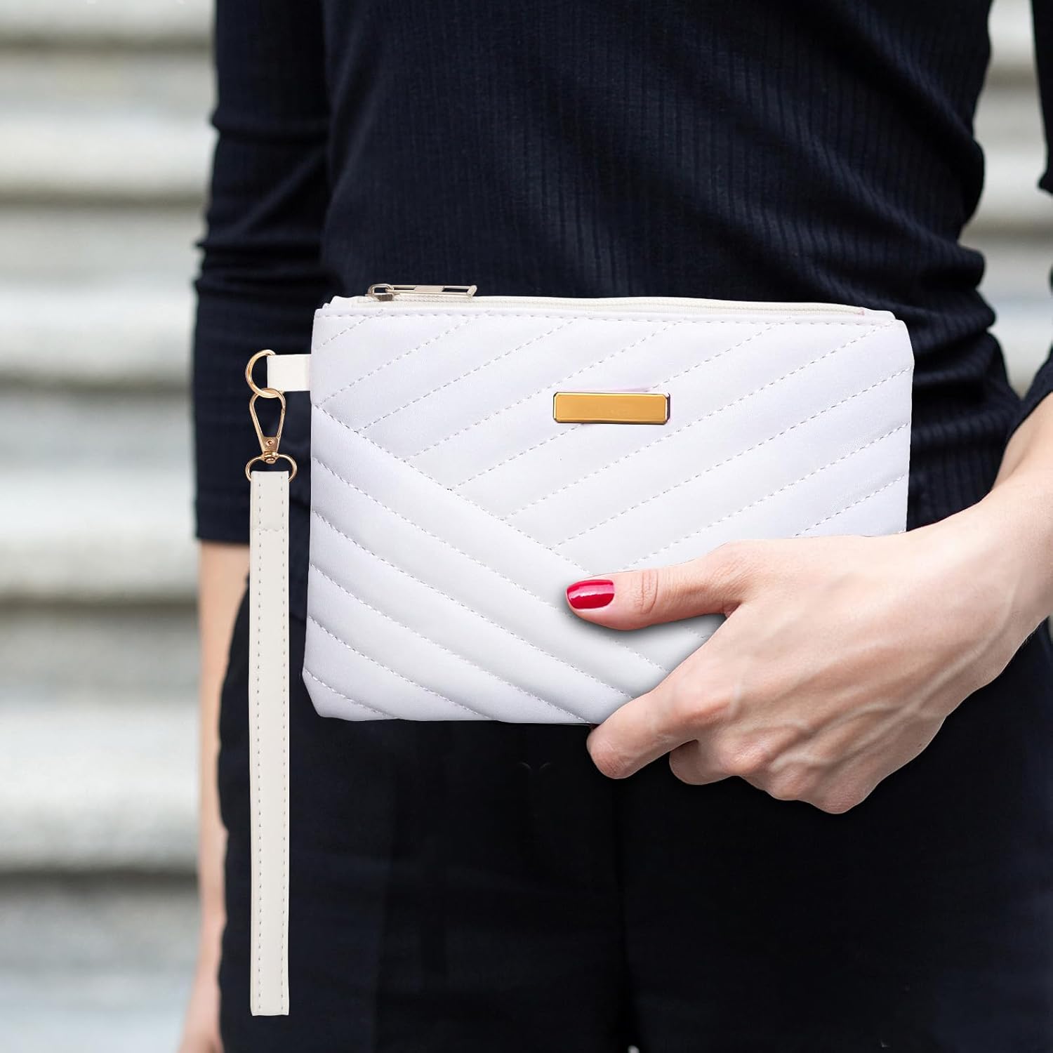 White Wristlets Wallets for Women, Womens Wristlet Wallets, Small Crossbody Phone Bags for Daily Shopping