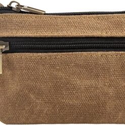 Mens Tray Purses Coin Purse,Coin Pouch,Cash Wallet,Small Change Purse Keychain for Coins Pocket Zipper Wallet with Key Ring,Gifts for Men Dad Father (Coffee)