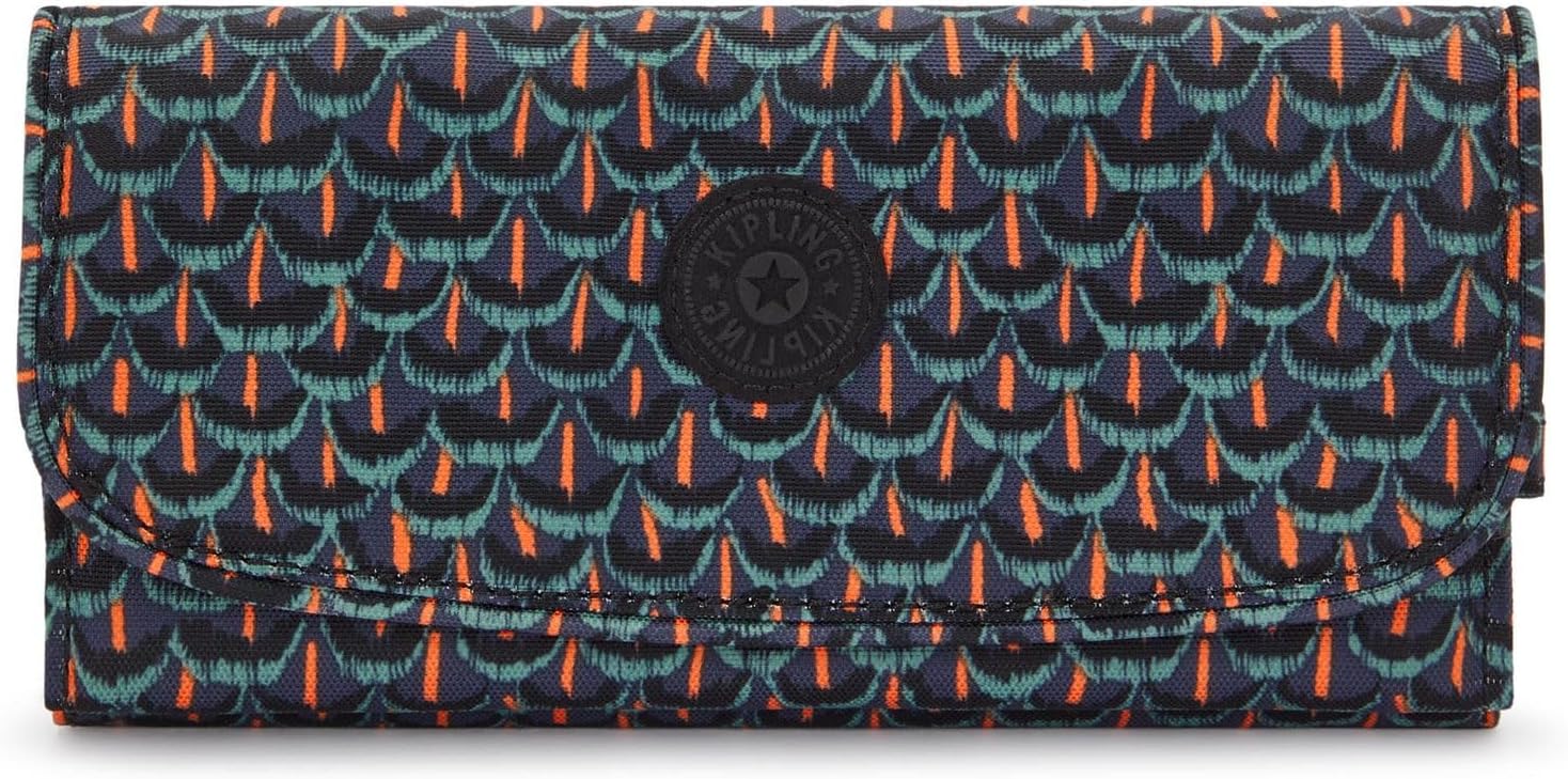 Kipling Money Land Large Wallet, Geo Feather (Black)