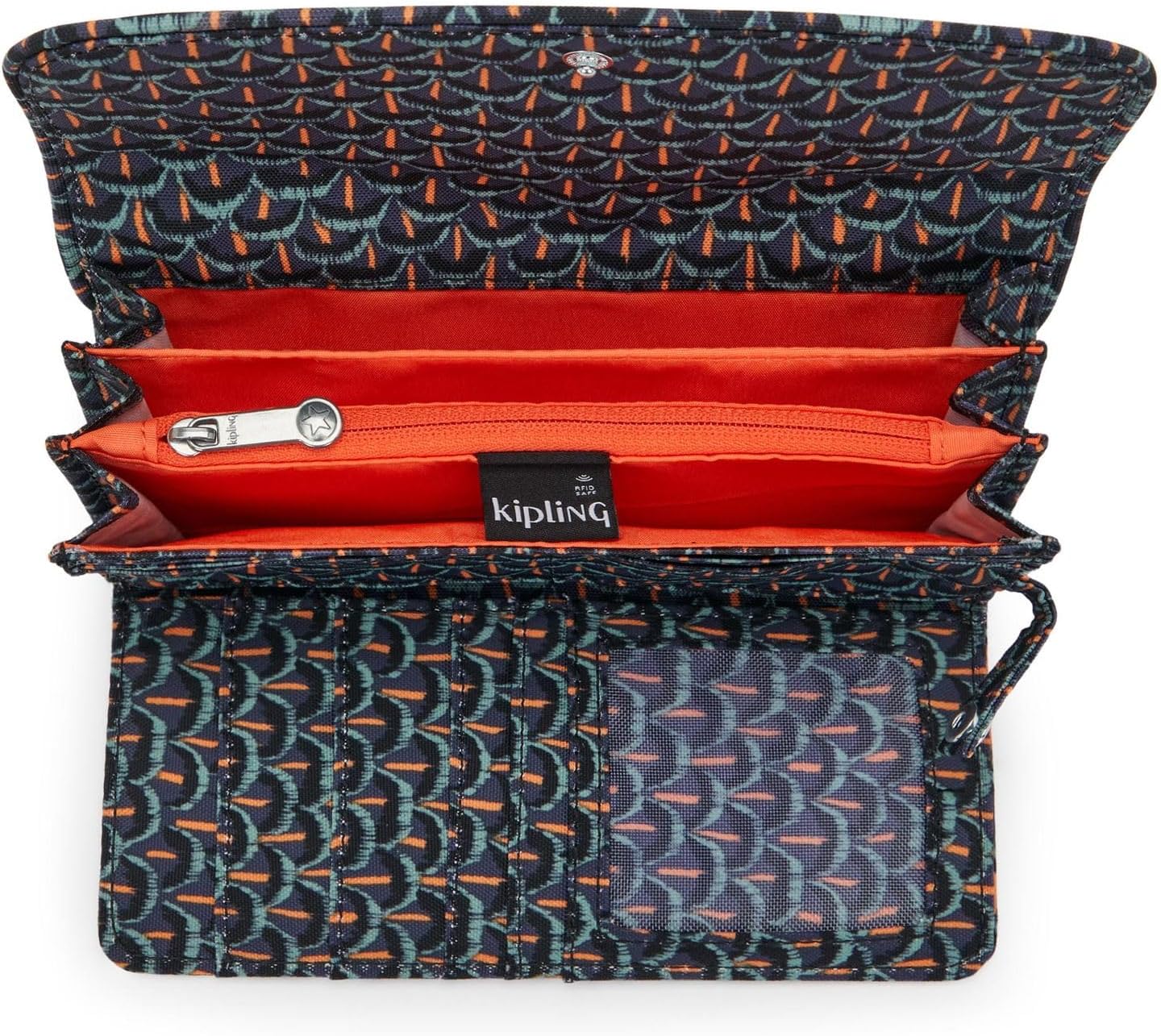 Kipling Money Land Large Wallet, Geo Feather (Black)