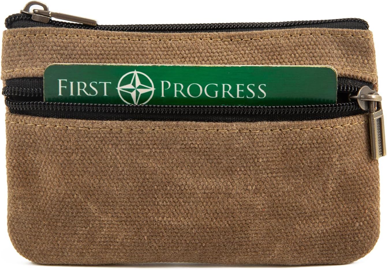 Mens Tray Purses Coin Purse,Coin Pouch,Cash Wallet,Small Change Purse Keychain for Coins Pocket Zipper Wallet with Key Ring,Gifts for Men Dad Father (Coffee)