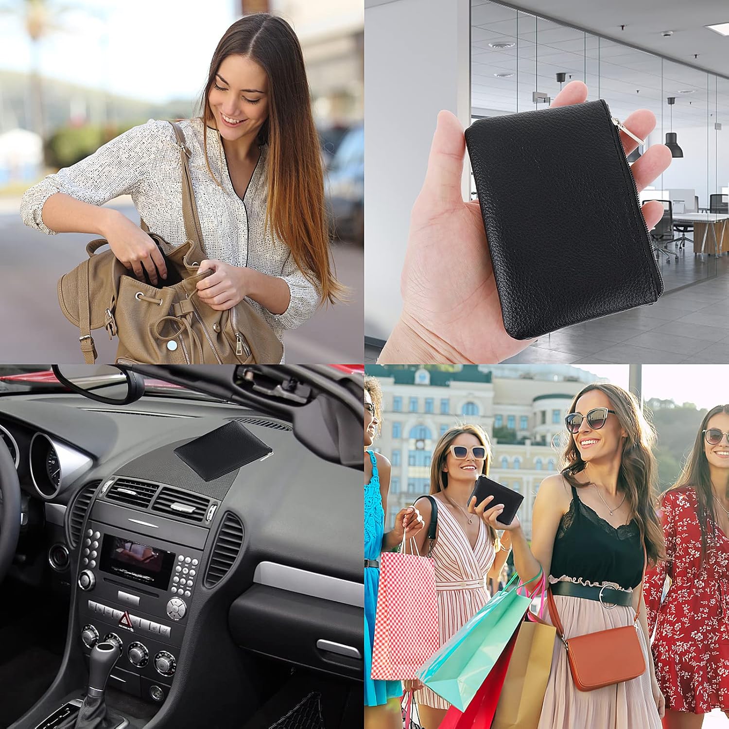 TIESOME Coin Purse, PU Lychee Pattern Zipper Coin Purse Portable Coin Purse Mini Change Wallet for Women Coin Pocket Mini Money for Women Credit Card ID Key Headset Lipstick