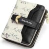 GAEKEAO Purses for Women Small Ladies Purse Cute Leather Bifold Compact Womens Wallet RFID Blocking with Zipper Pocket ID Window Black