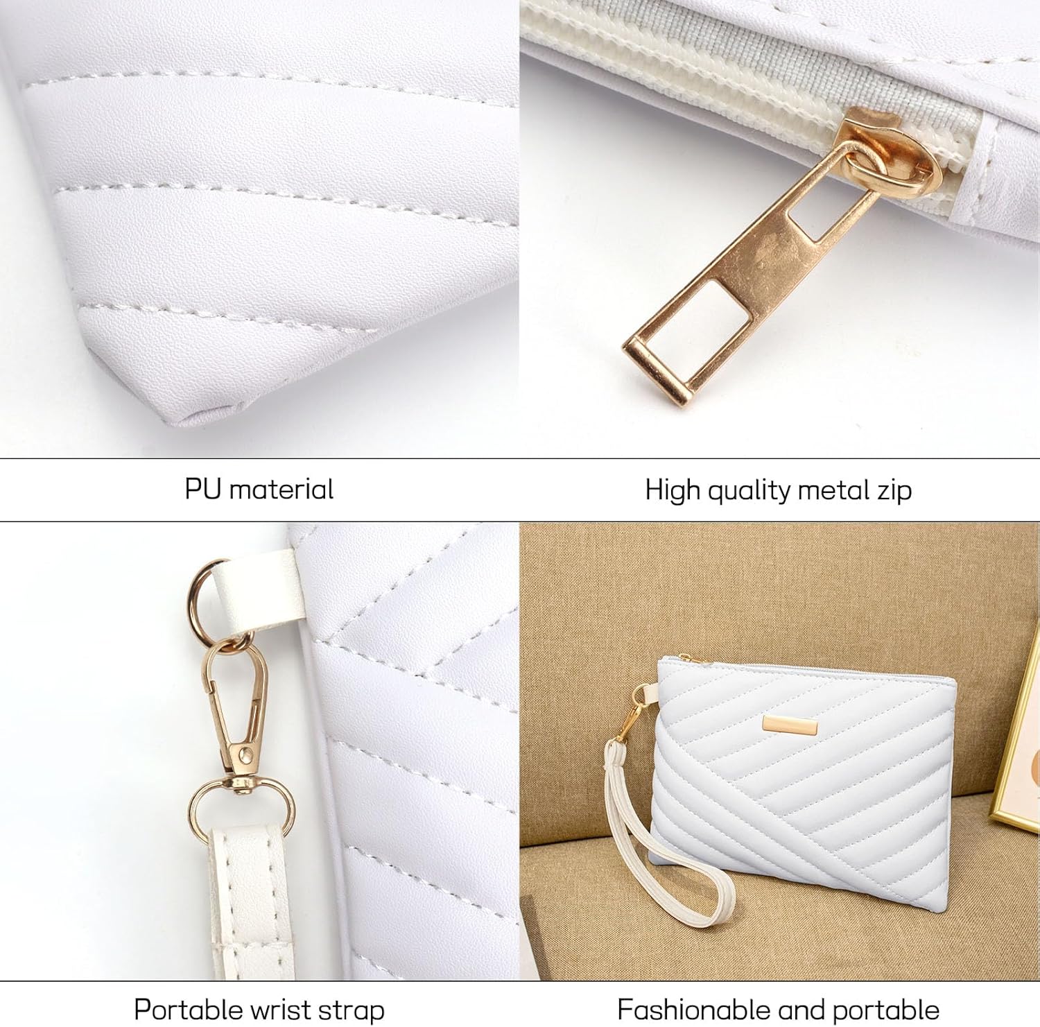 White Wristlets Wallets for Women, Womens Wristlet Wallets, Small Crossbody Phone Bags for Daily Shopping